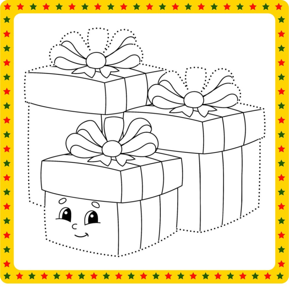 Trace & Colour the Presents -