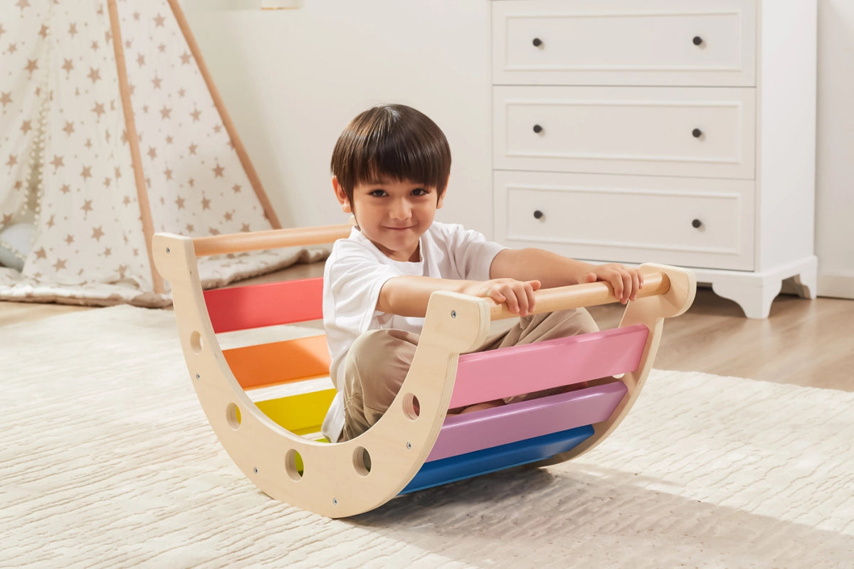 Baby wooden rocker hotsell