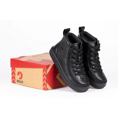 Billy Footwear Kids’ DR II Fit High Top Black Leather Shoes