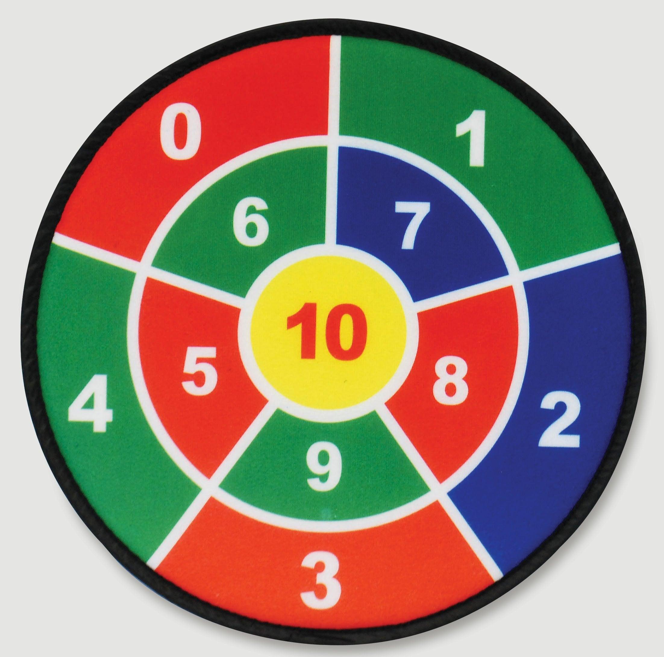 Colorful target with numbers on a gray background