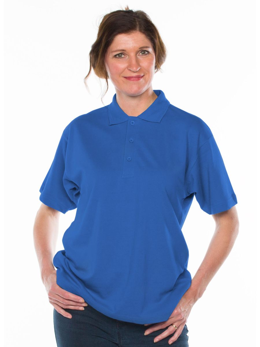 blue short sleeve polo