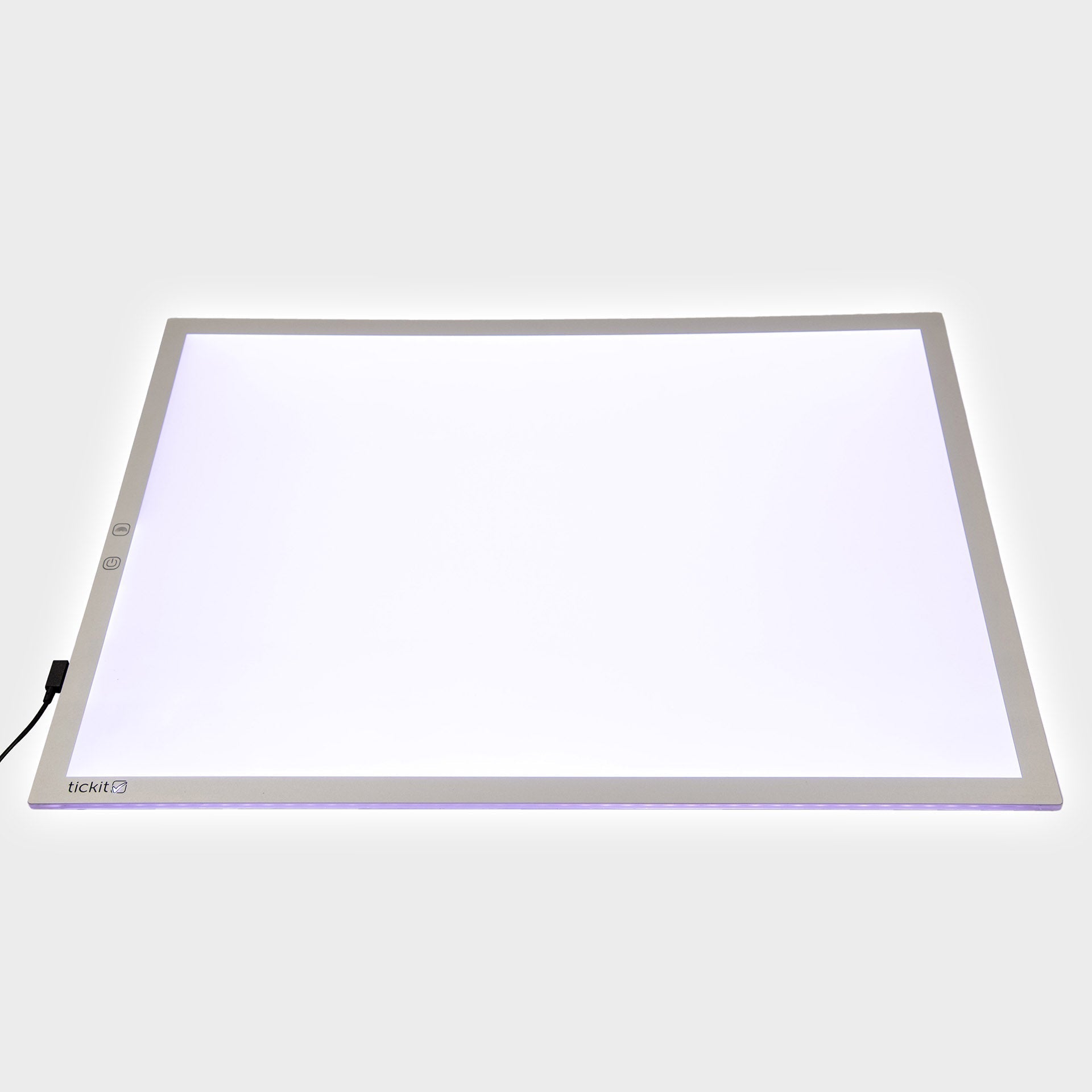 Light pad with a white screen on a white background