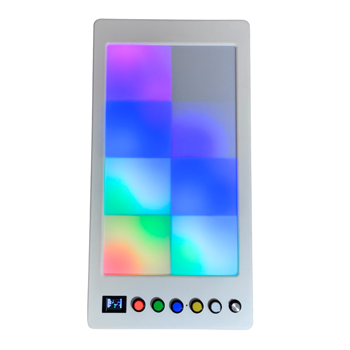 Interactive Sound and Light panel with squares