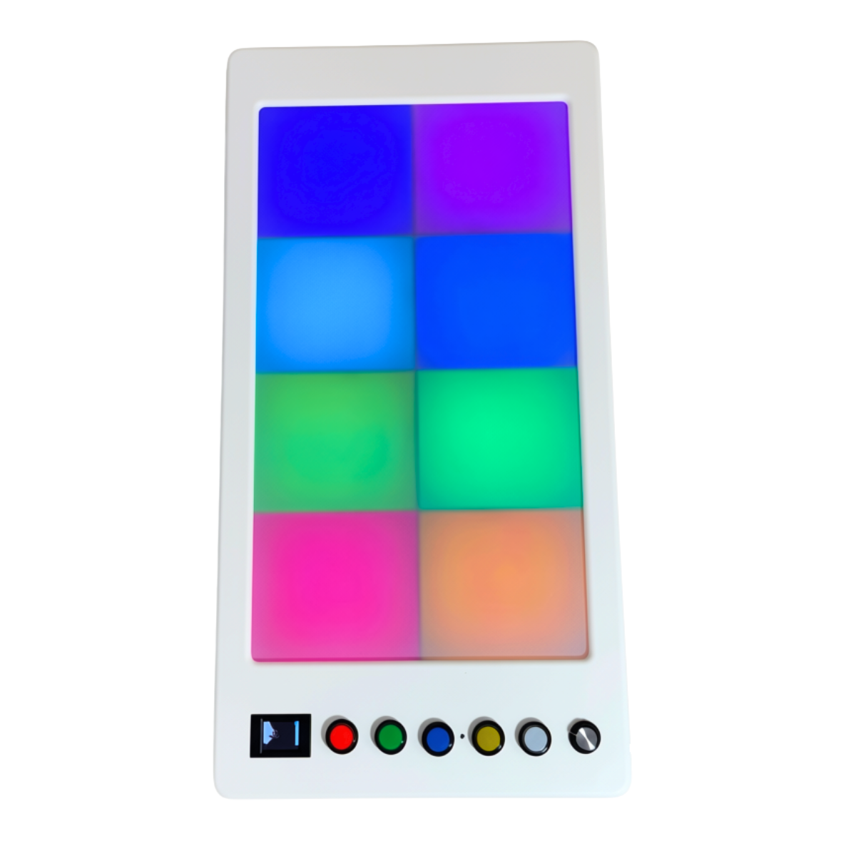 Interactive Sound and Light panel with squares