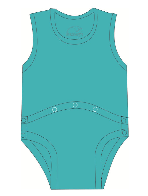 R073C Children 100% Cotton Joey's with Peg tube access in turquoise