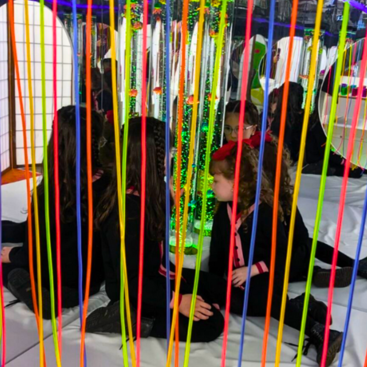 padded den with lights