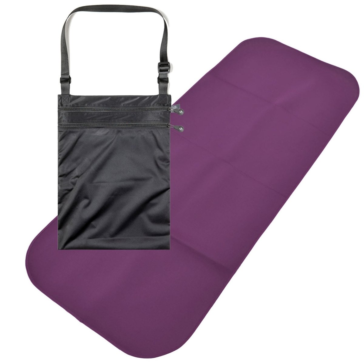 Adult Changing Mat and Waterproof Bag Set - Aubergine/Black - Incontinence Aids