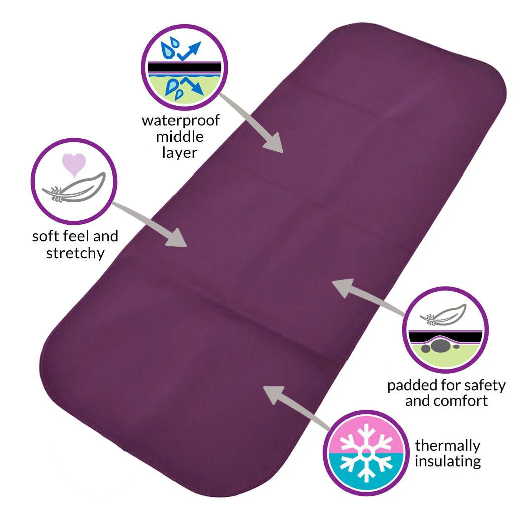 Adult Changing Mat - Aubergine/Black - Incontinence Aids