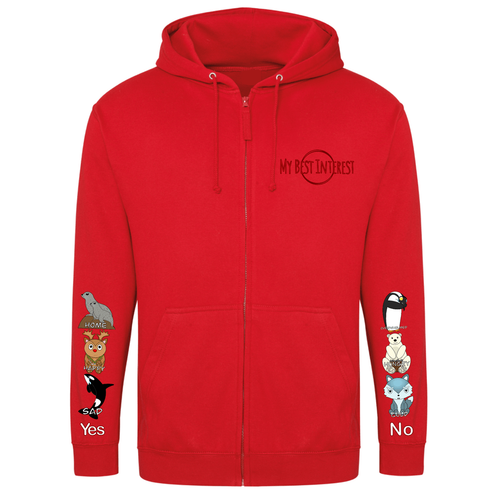 Adults Arctic Animals Communication Zip Hoodie - Daywear