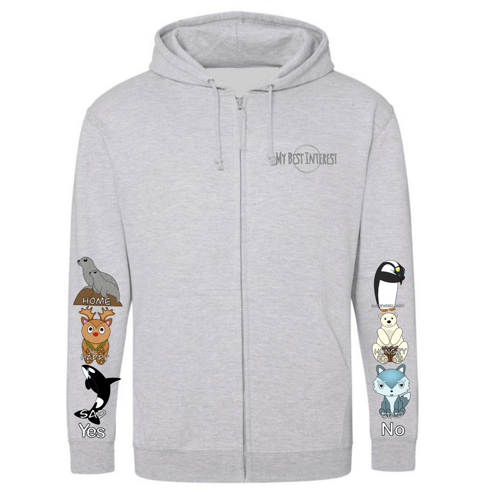 Adults Arctic Animals Communication Zip Hoodie - Daywear