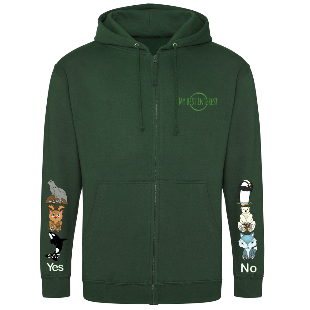Adults Arctic Animals Communication Zip Hoodie - Daywear