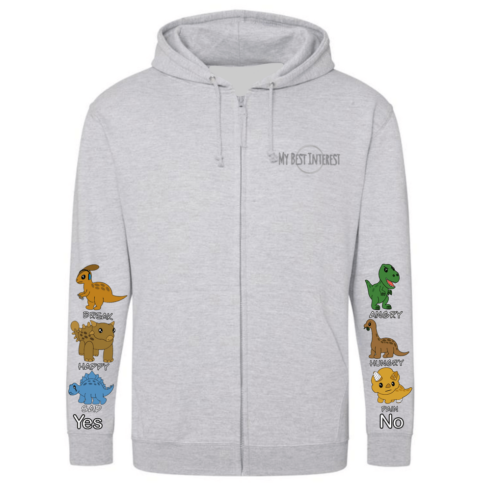 Adults Dinosaur Communication Zip Hoodie - Daywear