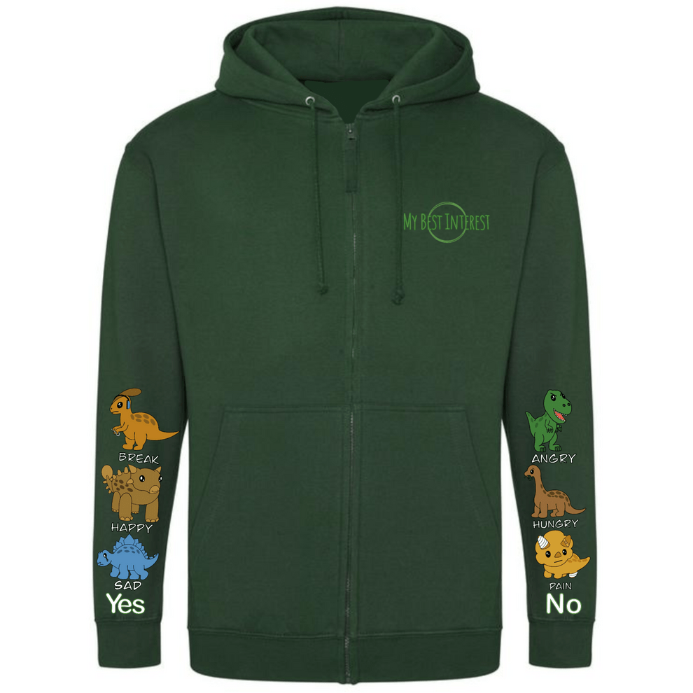 Adults Dinosaur Communication Zip Hoodie - Daywear