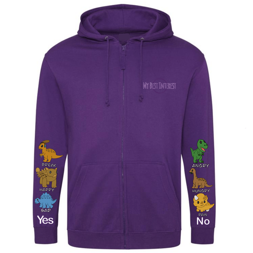Adults Dinosaur Communication Zip Hoodie - Daywear