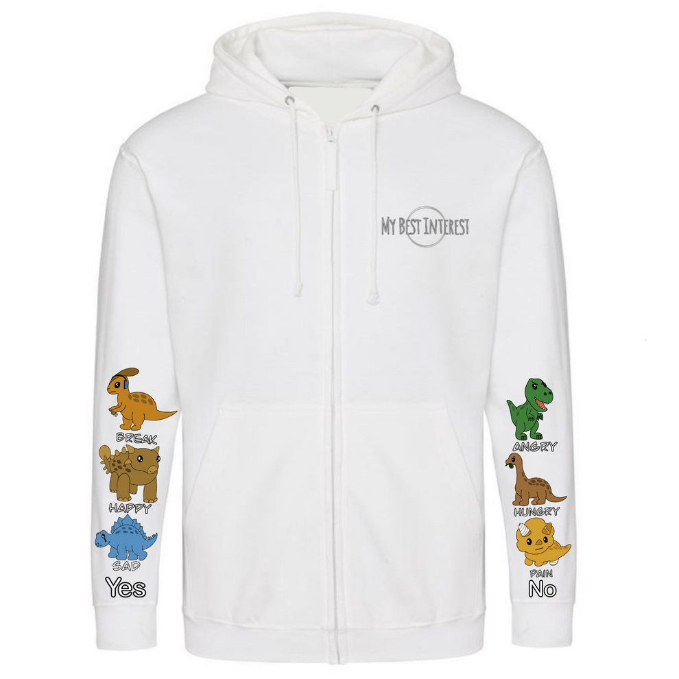 Adults Dinosaur Communication Zip Hoodie - Daywear