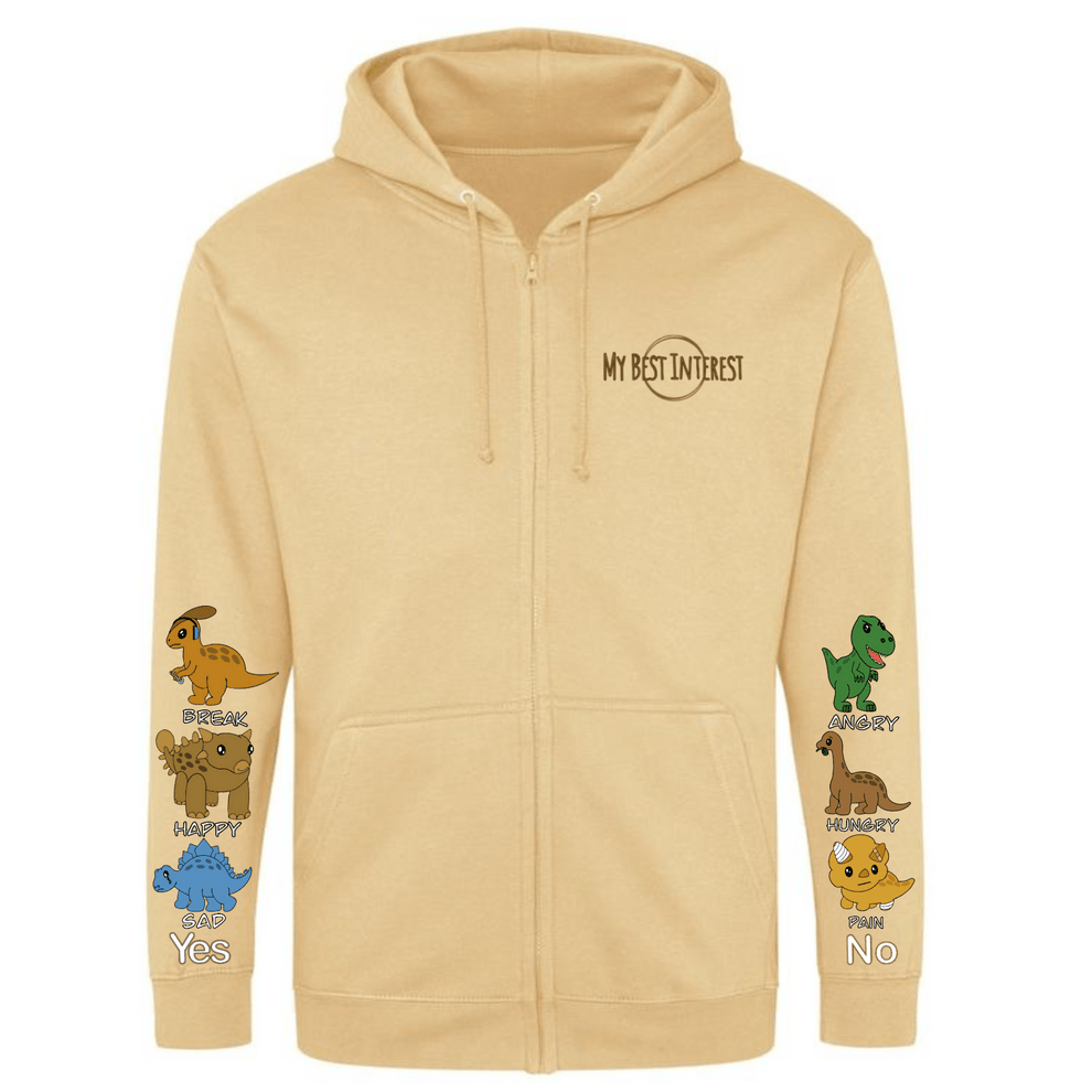 Adults Dinosaur Communication Zip Hoodie - Daywear