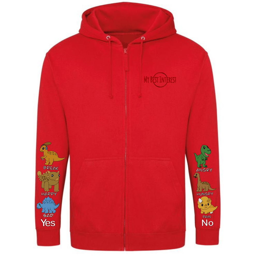 Adults Dinosaur Communication Zip Hoodie - Daywear