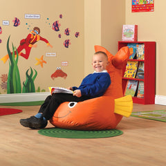 BazZoo Sea Life Fish Bean Bag Chair, Comfort Reading Nook - Sensory Equipment