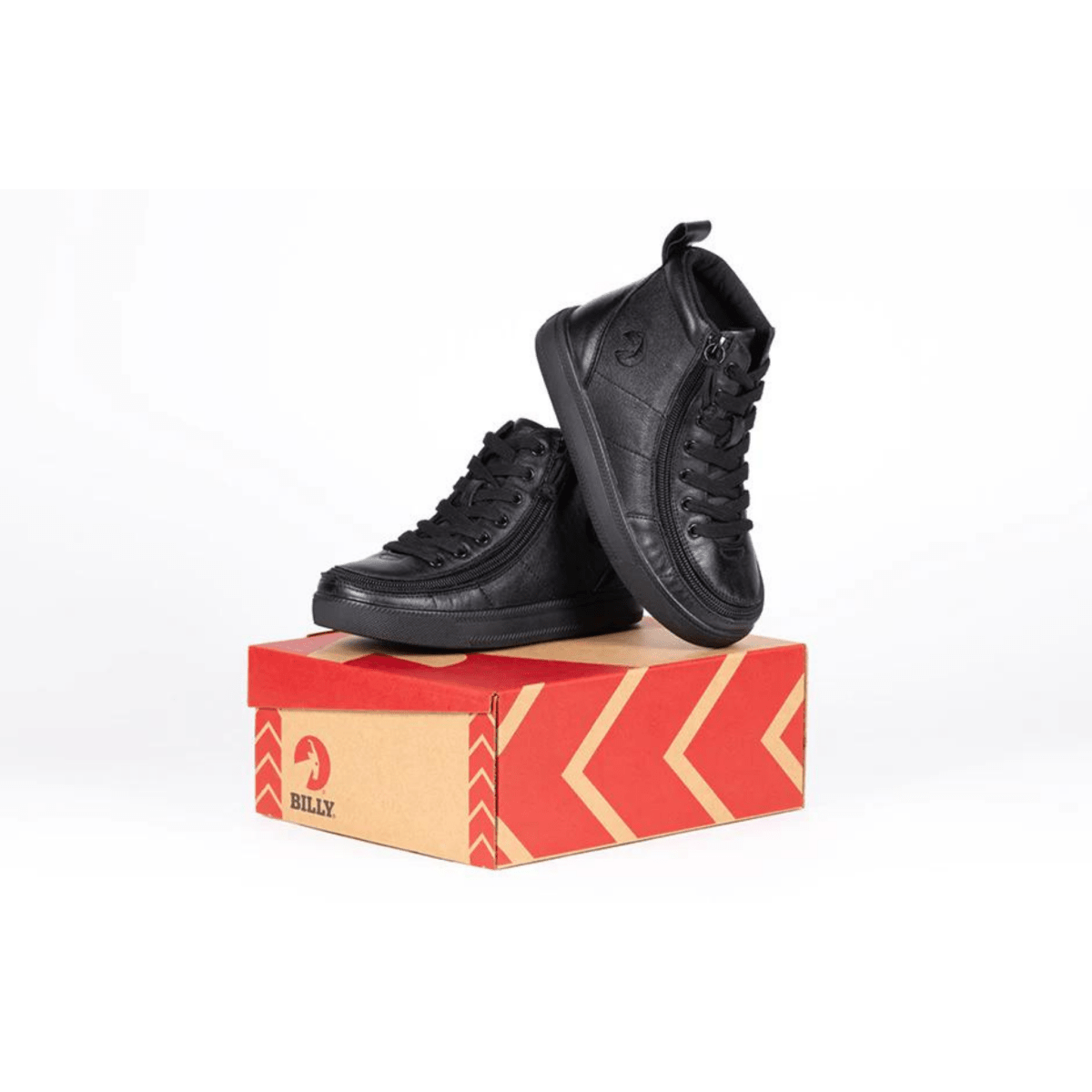 Billy Footwear Kids’ DR II Fit High Top Black Leather Shoes - Shoes