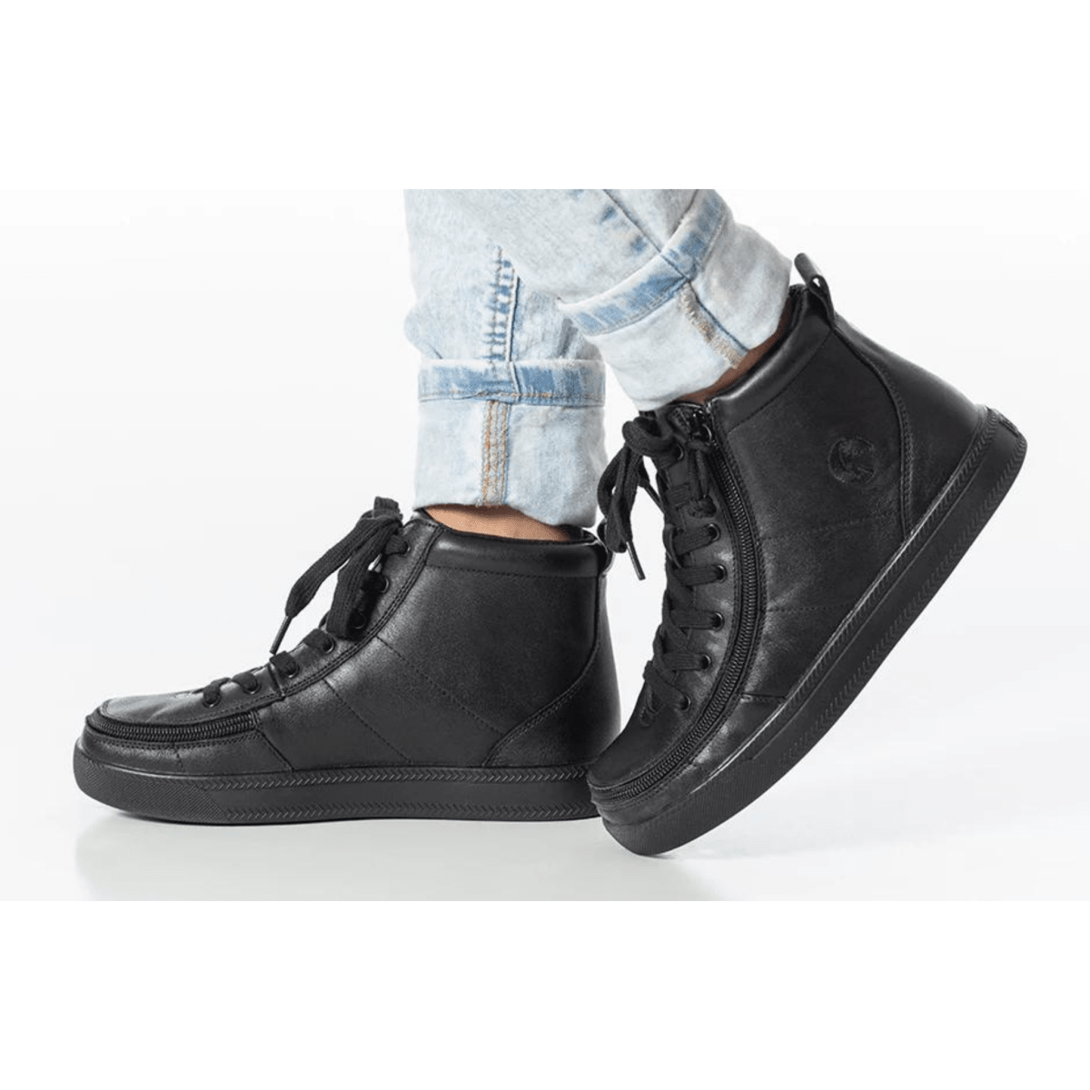 Billy Footwear Kids’ DR II Fit High Top Black Leather Shoes - Shoes