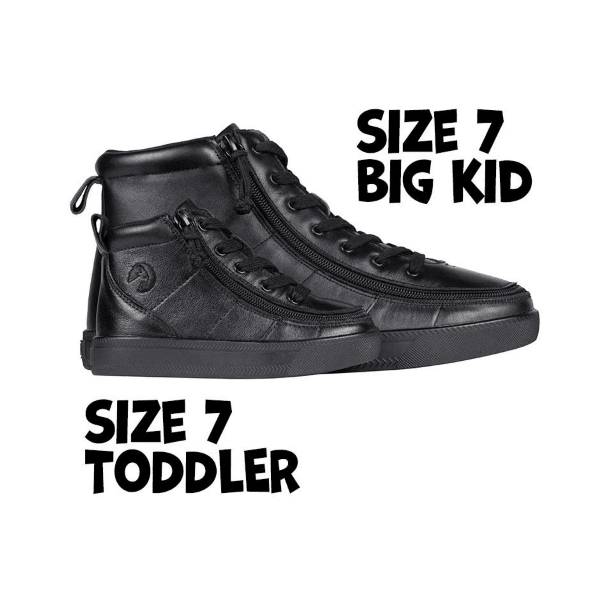 Billy Footwear Kids’ DR II Fit High Top Black Leather Shoes - Shoes
