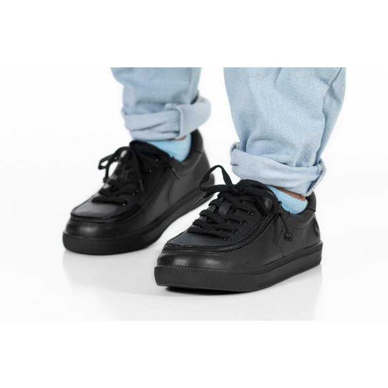 Billy Footwear (Kids) DR II Fit - Low Top DR II Black Leather Shoes - Footwear