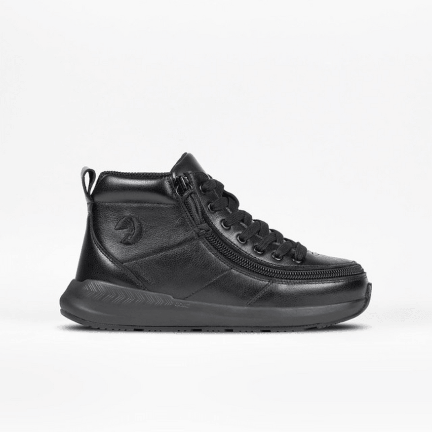 Billy Footwear (Kids) - High Top Black Goat Leather Shoes - Footwear