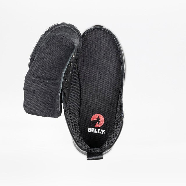 Billy Footwear (Kids) - High Top Black Goat Leather Shoes - Footwear