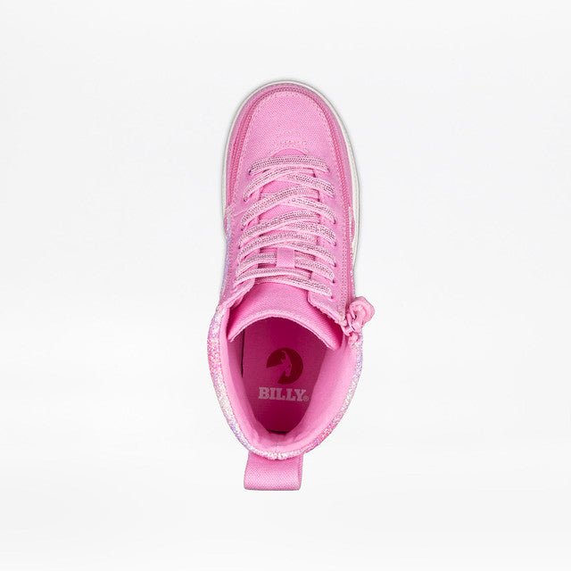 Billy Footwear (Kids) - High Top Pink Glitz Canvas Shoes - Footwear