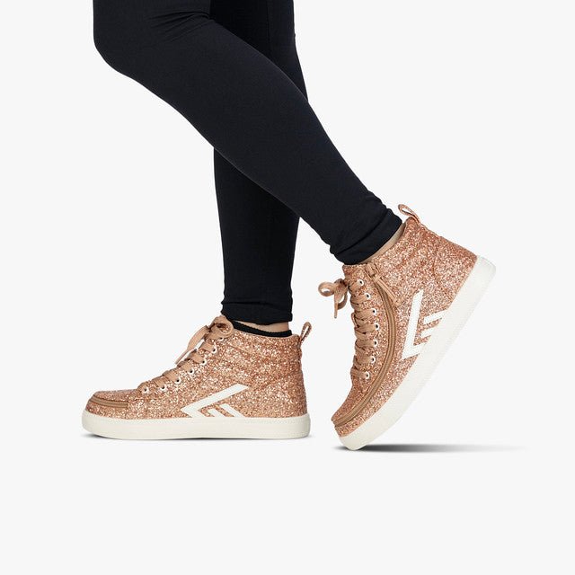 Billy Footwear (Kids) - Rose Gold Glitz CS Canvas Shoes - Footwear