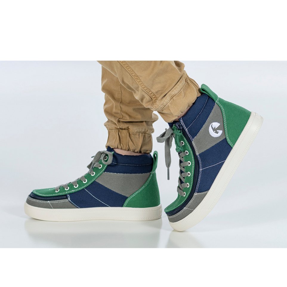 Billy Footwear (Kids) - Street High Top Earth Colour Block Canvas Shoes - Footwear