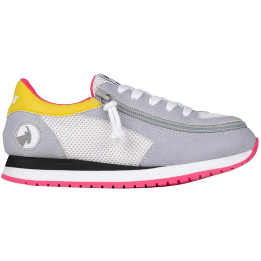 Billy Footwear (Kids) Trainers Faux Suede - Grey / Pink - Footwear