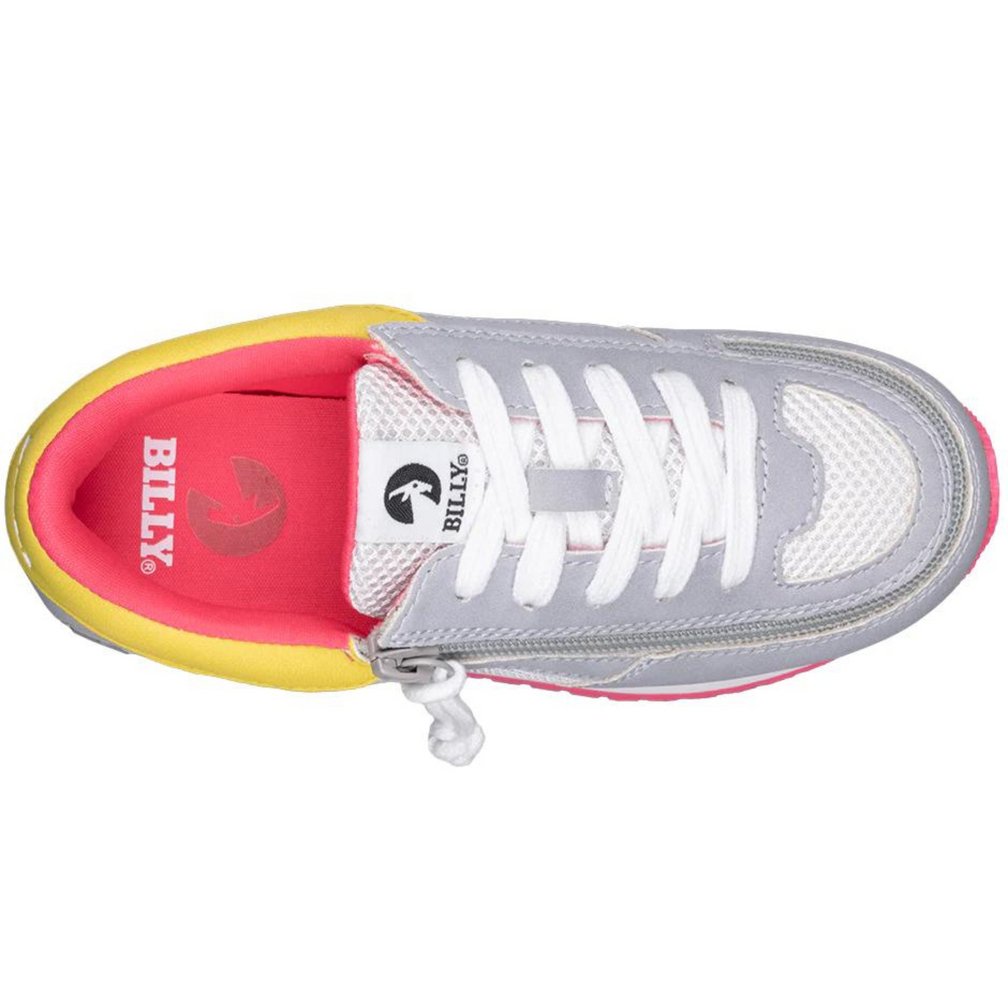 Billy Footwear (Kids) Trainers Faux Suede - Grey / Pink - Footwear