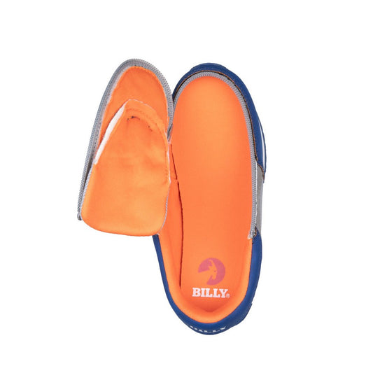 Billy Footwear (Kids) Trainers Faux Suede - Navy / Orange - Footwear