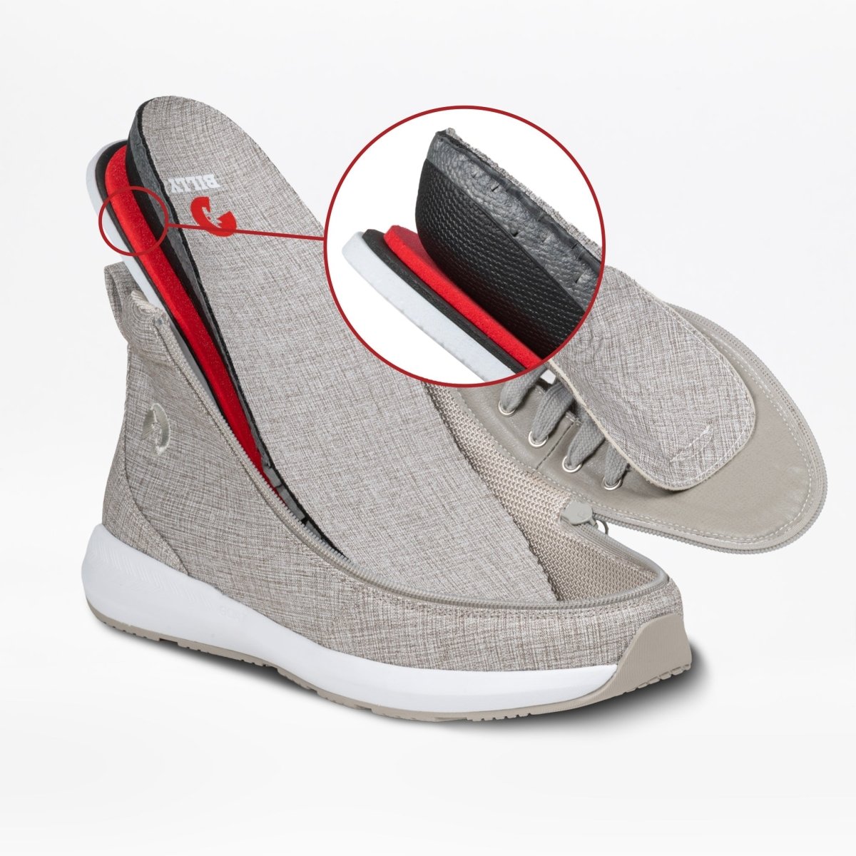Billy Footwear (Mens) - High Top Grey Jersey Billy Goat Classic Canvas Shoes - Footwear