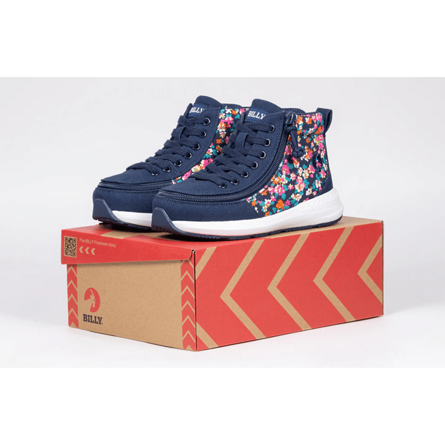 Billy Footwear (Toddler) - Goat High Top Sport Navy Floral - Footwear