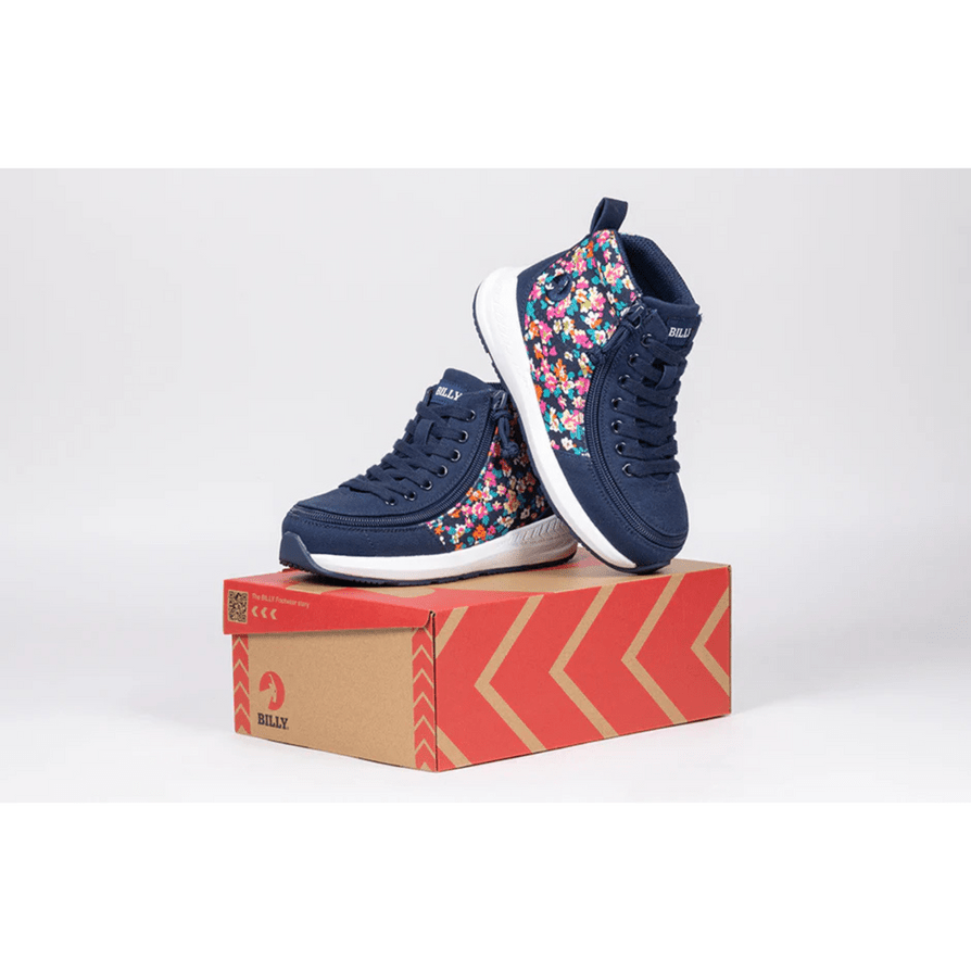 Billy Footwear (Toddler) - Goat High Top Sport Navy Floral - Footwear