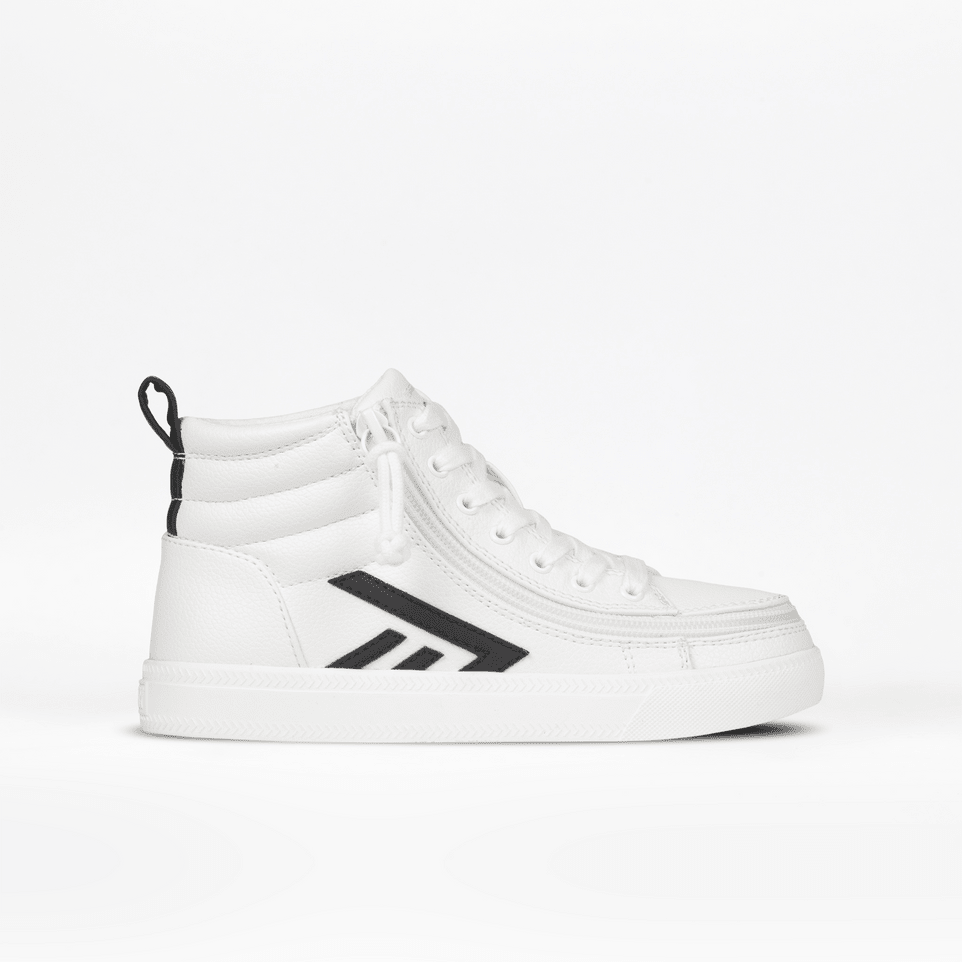 Billy Footwear (Toddlers) - High Top White/Black CS Faux Leather Shoes - Footwear