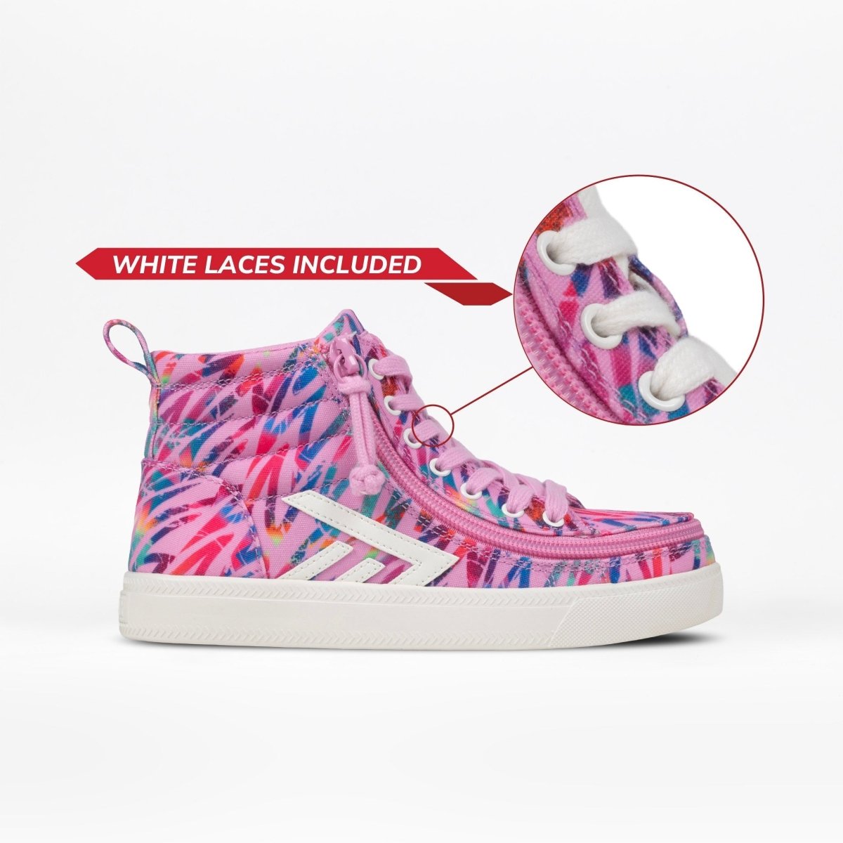 Billy Footwear Toddlers’ Pink Neon Ziggy CS Canvas High Top Shoes - Footwear