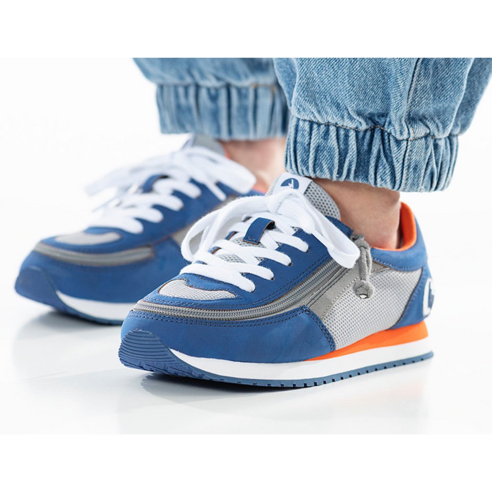 Billy Footwear (Toddlers) Trainers Faux Suede - Navy / Orange - Footwear