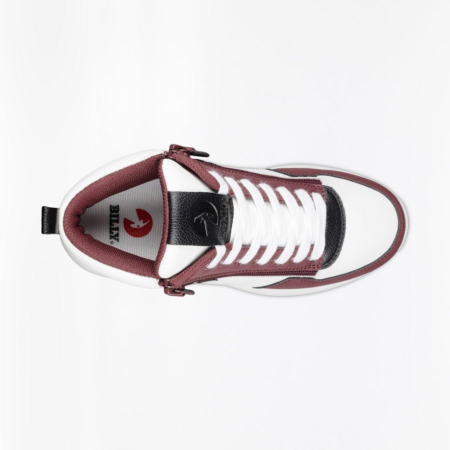 Billy Footwear (Womens) - High Top White/Wine/Black Comfort DZ - Footwear