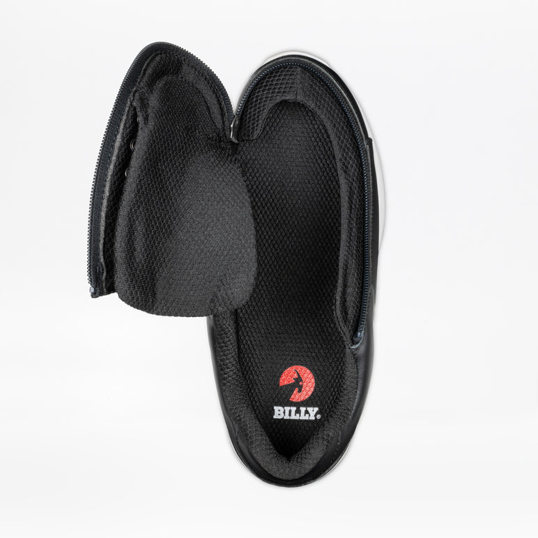 Billy Footwear (Womens) - Low Top Comfort Plush Black Leather Shoes - Footwear