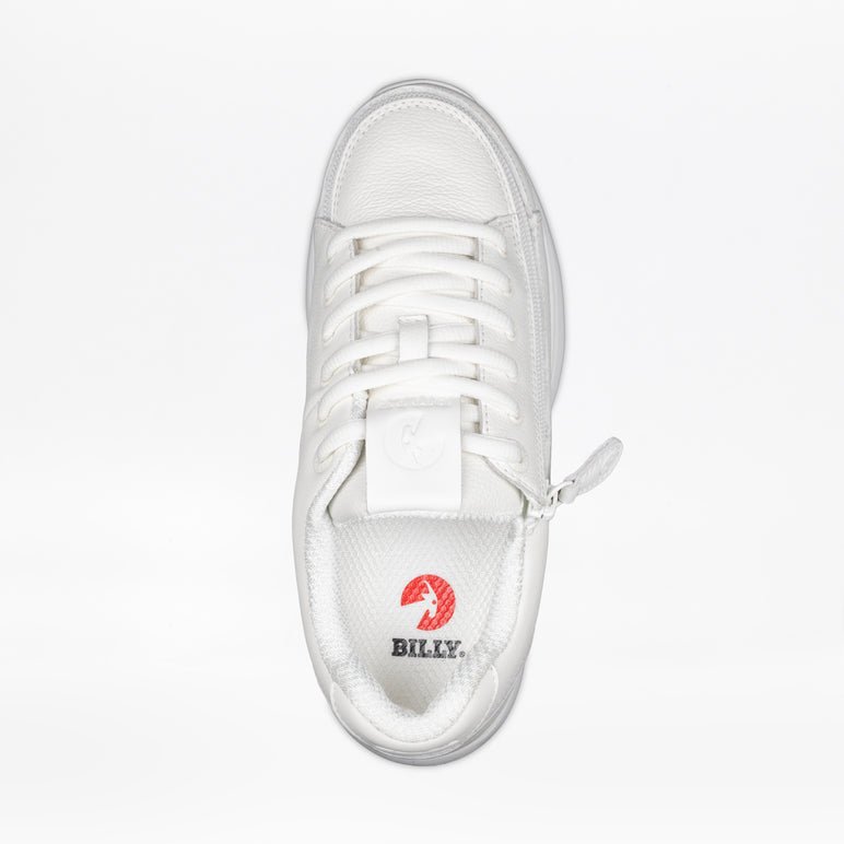 Billy Footwear (Womens) - Low Top Comfort Plush White Leather Shoes - Footwear