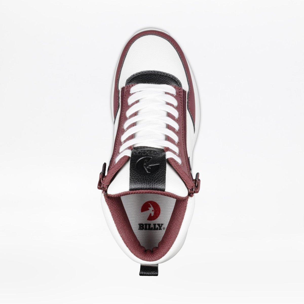 Billy Footwear Wome's High Top White/Wine/Black Comfort DZ - Footwear