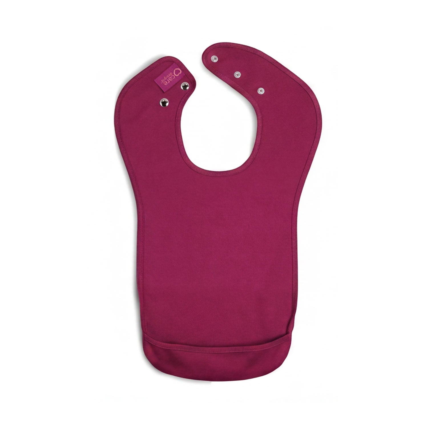 Purple bib on a white background