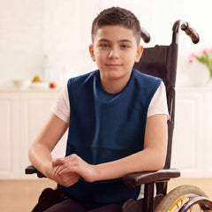 boy in junior navy bib