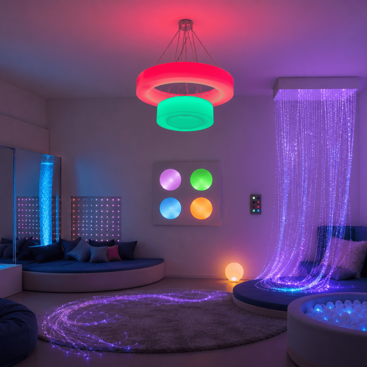 Colour Changing Duo Ceiling Ring Sensory Light - Sensory Equipment