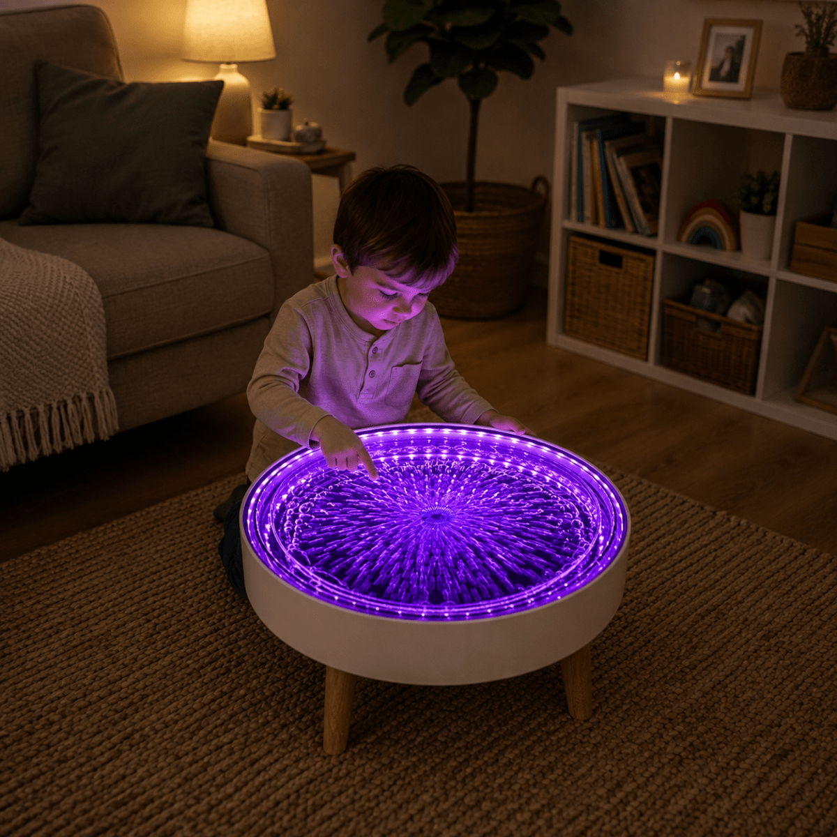 Compact Colour-Changing Bubble Table with Remote Control - Sensory Equipment