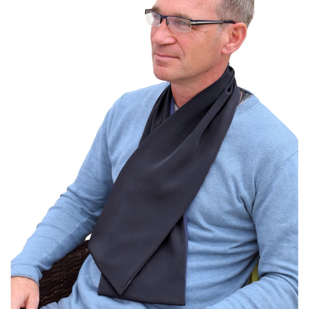 Cross Scarf Clothing Protector - Charcoal Black - Bibs & Neckerchiefs