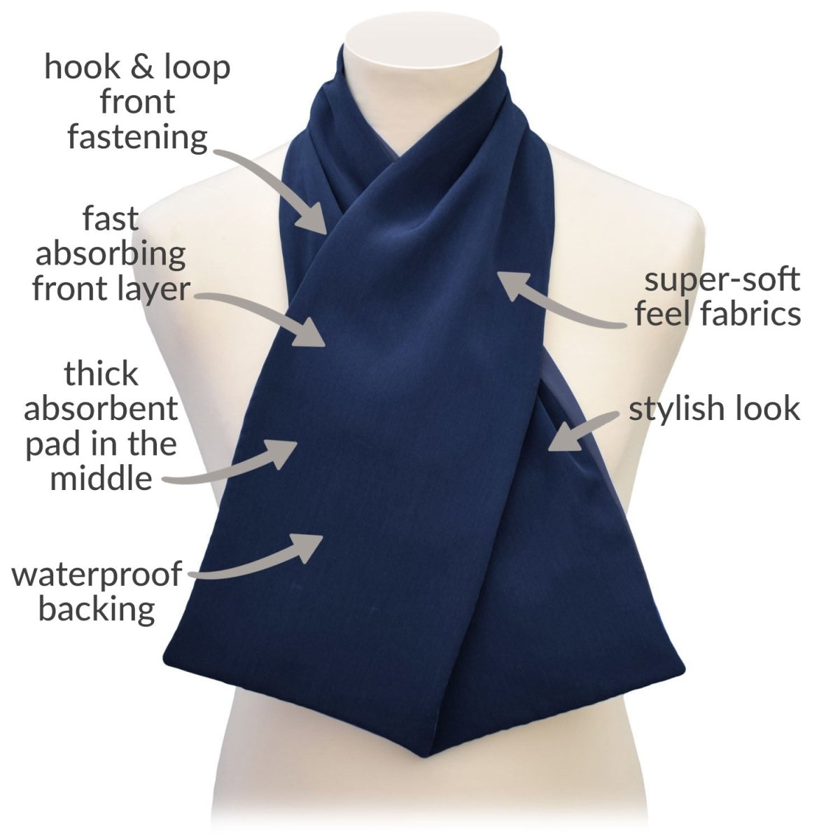 Cross Scarf Clothing Protector - Navy Blue - Bibs & Neckerchiefs